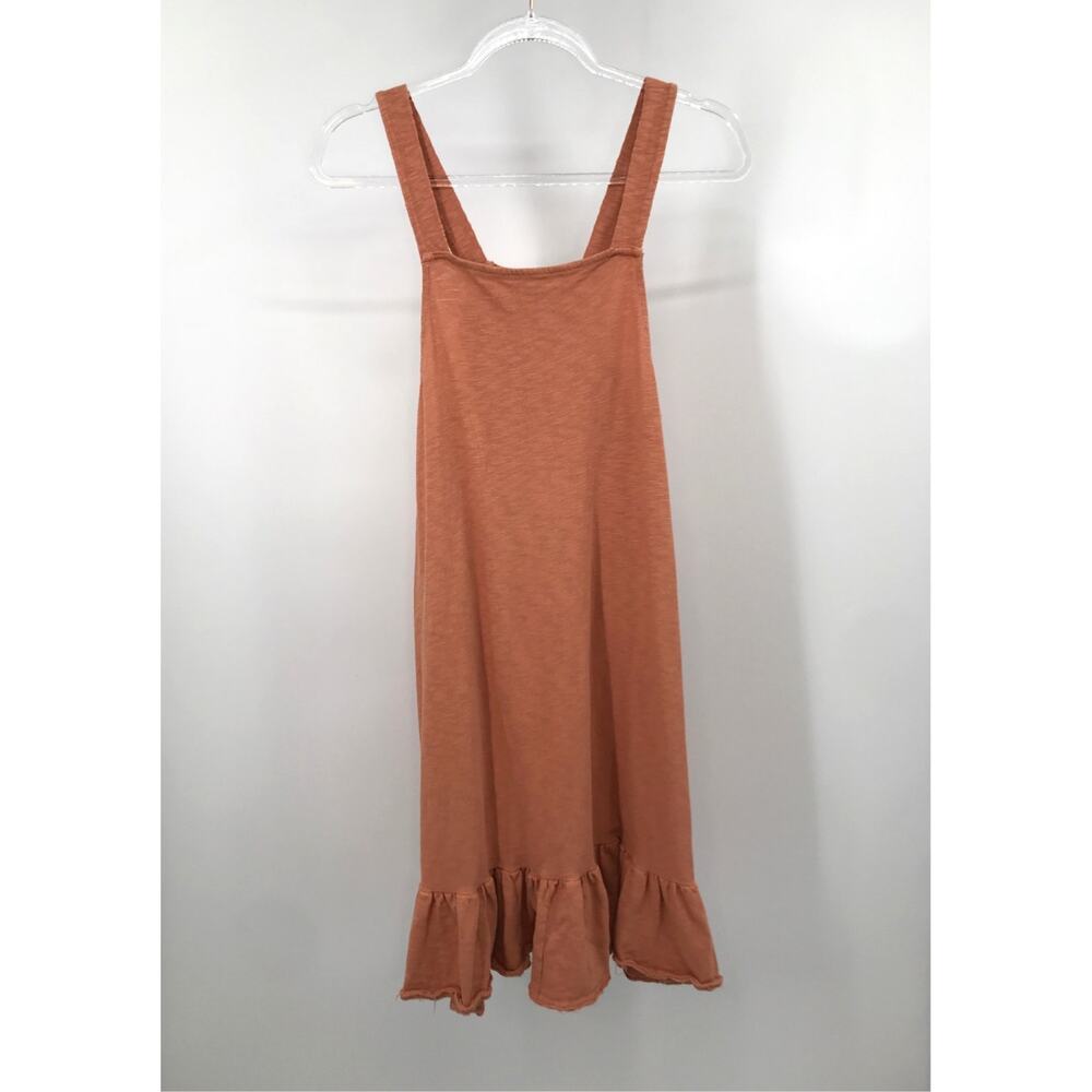 Free People Beach Peach Knit Ruffle Hem Sleeveless Dress Size S
